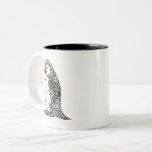 芸術的なキングペンギンZendoodle ツートーンマグカップ (正面左)