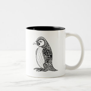 芸術的なキングペンギンZendoodle ツートーンマグカップ