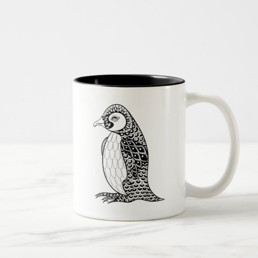 芸術的なキングペンギンZendoodle ツートーンマグカップ (右)