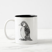 芸術的なキングペンギンZendoodle ツートーンマグカップ (左)