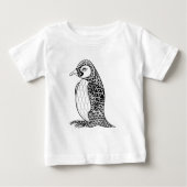 芸術的なキングペンギンZendoodle ベビーTシャツ (正面)