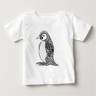 芸術的なキングペンギンZendoodle ベビーTシャツ