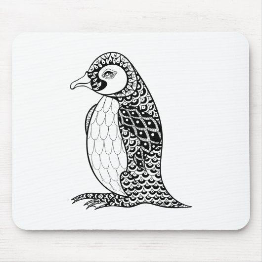 芸術的なキングペンギンZendoodle マウスパッド (正面)