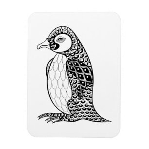 芸術的なキングペンギンZendoodle マグネット