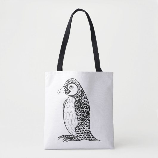 芸術的なキングペンギンZendoodle 2 トートバッグ (正面)
