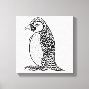 芸術的なキングペンギンZendoodle 6 キャンバスプリント