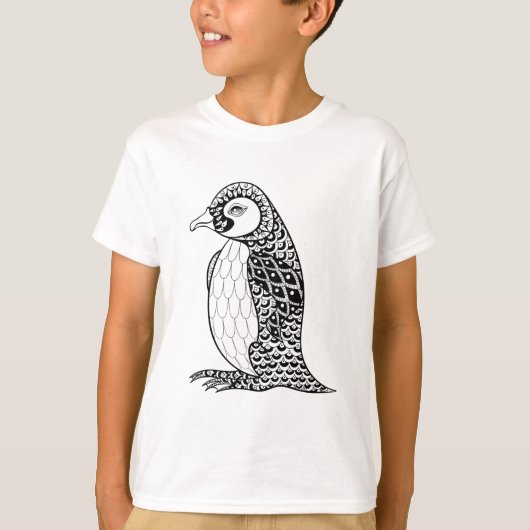 芸術的なキングペンギンZendoodle Tシャツ (正面)