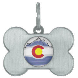 芸術的なコロラド州の旗山 ペットネームタグ