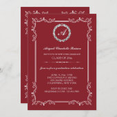 芸術的なコーナー 卒業おめでとうございます あなたが選ぶ色の招待状 招待状 (正面/裏面)