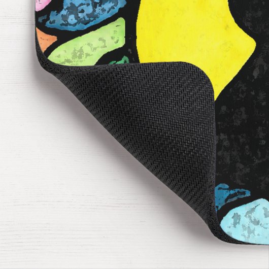 芸術的なステンドグラスの水彩画猫のマウスパッド マウスパッド (コーナー)