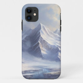 芸術的なタッチの雄大な山々 iPhone 11 ケース
