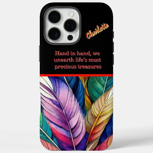 芸術的なディスプレイに輝く水彩の羽根 Case-Mate iPhoneケース (裏面)