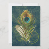 芸術的なディテールが光るペコックのウェディング 5x7 セーブ・ザ・デート (裏面)