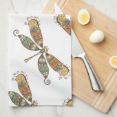 芸術的なトンボパターン キッチンタオル (四つ折り)