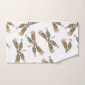 芸術的なトンボパターン バスタオルセット (ハンドタオル)