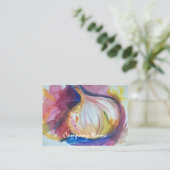 芸術的なニンニクのポートレートのコラージュの絵を描くこと 名刺 (スタンド正面)