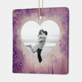 芸術的なハートかカスタムな写真 セラミックオーナメント (左)