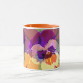 芸術的なパンジーのカスタムな文字の母の日のマグ マグカップ (中央)