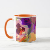 芸術的なパンジーのカスタムな文字の母の日のマグ マグカップ (左)