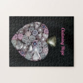 芸術的なピンクのハートの乳癌サポート ジグソーパズル (横)