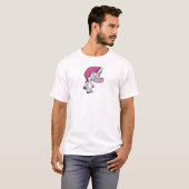 芸術的なピンクのユニコーン Tシャツ (正面フル)