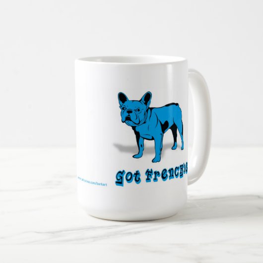 芸術的なフレンチ・ブルドッグ犬の品種デザイン コーヒーマグカップ (正面右)