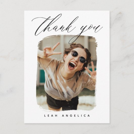 芸術的なフレームの写真 卒業お礼ポストカード ポストカード (正面)