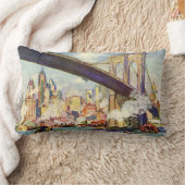 芸術的なブルックリン橋のニューヨークのカラフル ランバークッション (ブランケット)