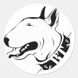 芸術的なブルテリア犬の品種デザイン ラウンドシール