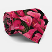 芸術的なベストマン カラーリリーの花 ネクタイ (ロール)