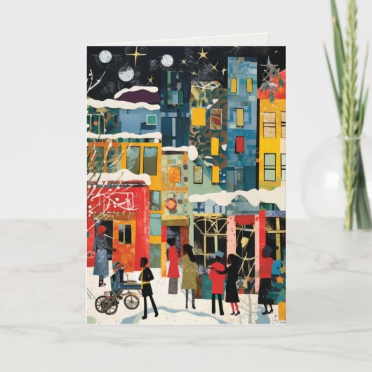 芸術的なホリデーグリーティング シーズンカード (正面)