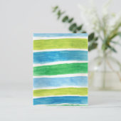 芸術的なポストカード 水彩のストライプ ポストカード (スタンド正面)