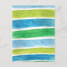 芸術的なポストカード 水彩のストライプ ポストカード