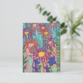 芸術的なポストカード 豊かな庭園 ペンとインクのアート ポストカード (スタンド正面)