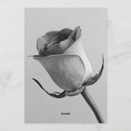 芸術的なミニマリストの黒と白のバラの花芽 招待状