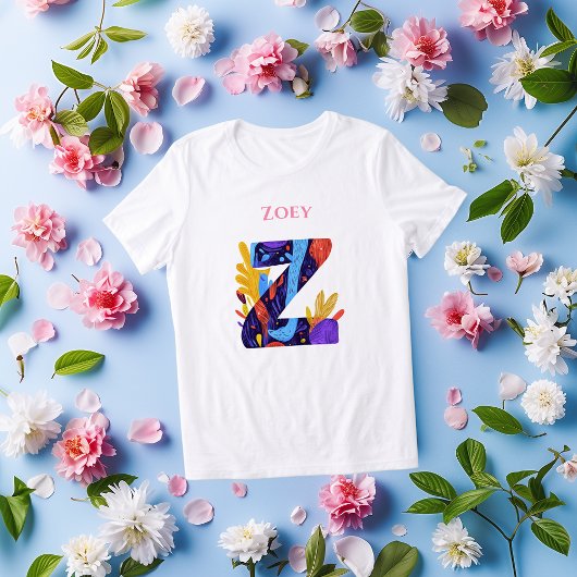 芸術的なモノグラム - Zの文字 太字とカラフル トライブレンドTシャツ