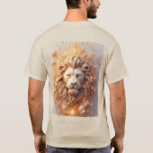 芸術的なライオンのゴールデンジオメトリック Tシャツ (裏面)