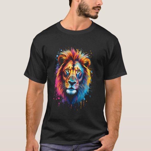 芸術的なライオンの頭 Tシャツ (正面)