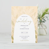 芸術的なロマンチックグリーンティー水彩画 招待状 (スタンド正面)