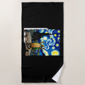 芸術的な亀のTシャツ 星空の亀 (1) ビーチタオル (正面)