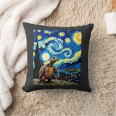 芸術的な亀のTシャツ 星空の亀 (2) クッション (ブランケット)