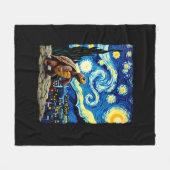 芸術的な亀のTシャツ 星空の亀 (2) フリースブランケット (正面(横))