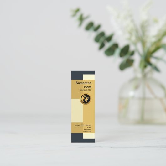 芸術的な円柱状のブロックCEOの創設者 スキニー名刺 (スタンド正面)