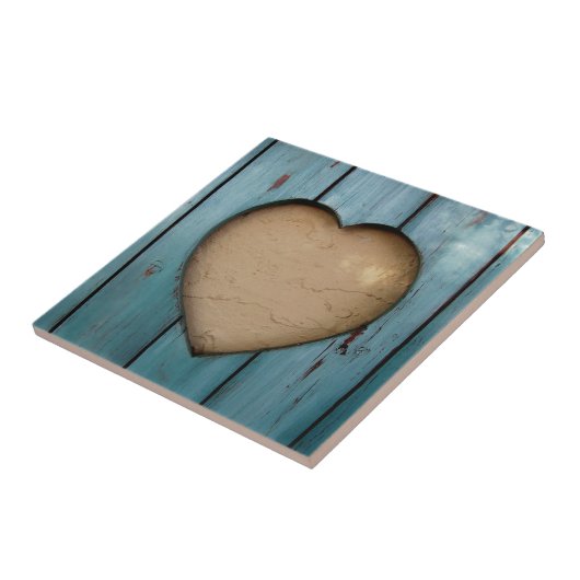 芸術的な切り出しのハートの形 タイル (側面)