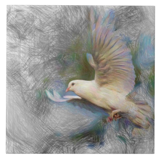 芸術的な動物の鳩 タイル (正面)