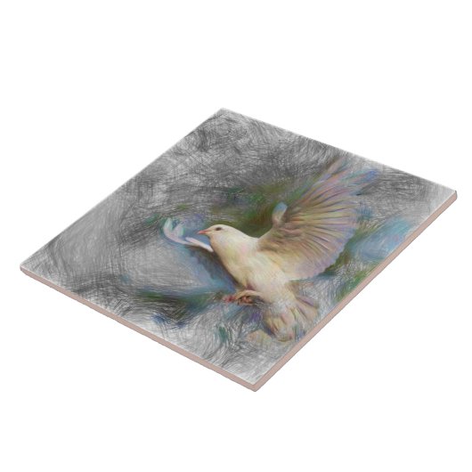 芸術的な動物の鳩 タイル (側面)