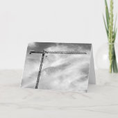 芸術的な建設用クレーンの白黒写真 カード (正面)