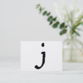 芸術的な手紙"J"の手によって文字を入れられるスタイルのイニシャル 名刺 (スタンド正面)