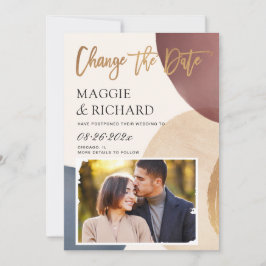 芸術的な抽象的な形の写真を変更する日付 セーブザデート