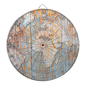 芸術的な木の世界地図 ダーツボード